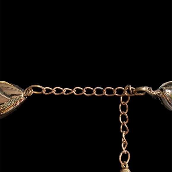 Beige and bronze beaded drop necklace - Picture 4 of 4